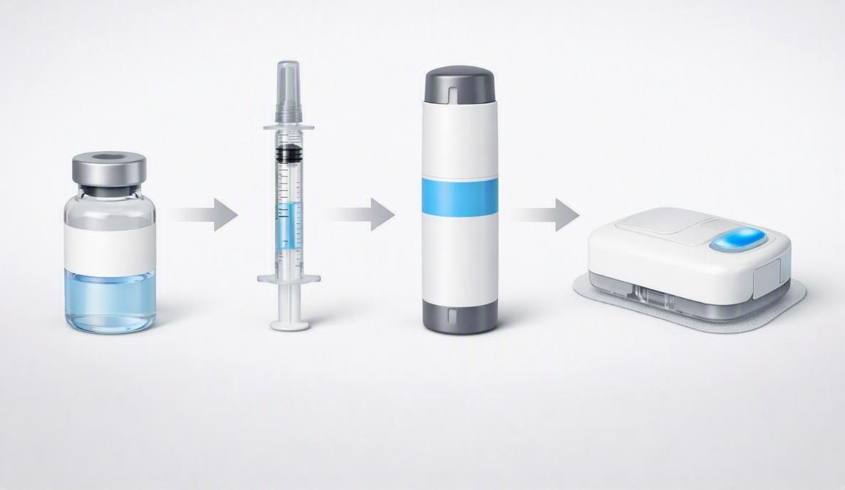 Drug-device integration: vial, syringe, autoinjector, and on-body injector